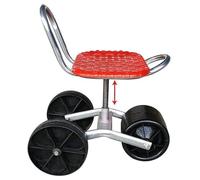 Sedia da giardino girevole regolabile con ruote e ginocchiera, carrello per diserbo e cura del prato all'aperto