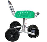 Sedia da giardino girevole regolabile con ruote e ginocchiera, carrello per diserbo e cura del prato all'aperto