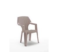 Sedia da giardino impilabile alta in plastica cappuccino Cappuccino