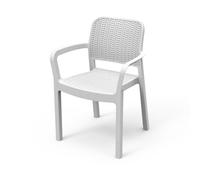 Sedia Da Giardino Impilabile Con Braccioli Resina Bella Keter Bianca - 4 PEZZI