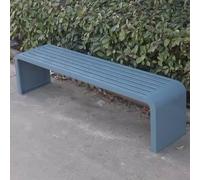 Sedia da giardino in acciaio inossidabile, resistente alle intemperie e nessun montaggio richiesto, mobili da giardino in metallo, colore grigio, 120 x 40 x 45 cm