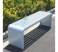 Sedia da giardino in acciaio inox, senza schienale, resistente alle intemperie, facile da montare (bianco, 120 x 40 x 45 cm)