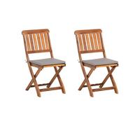 Beliani Sedia da giardino in legno di acacia 140x75cm 2pz