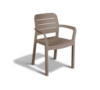 Sedia da giardino in plastica sedie pranzo esterno moderna con braccioli marrone