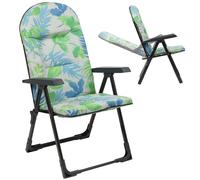 KADAX Poltrona da Giardino con Schienale Regolabile, Sedia Relax Verde/Blu