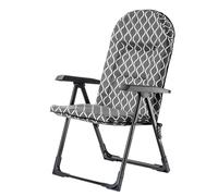 KADAX Poltrona da Giardino con Schienale Regolabile, Sedia Relax Grigio Zig-Zag