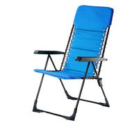 KADAX Sedia da giardino, con schienale alto, in acciaio, pieghevole, con braccioli, con portata fino a 110 kg, sedia a sdraio, per campeggio, terrazza e giardino (blu)