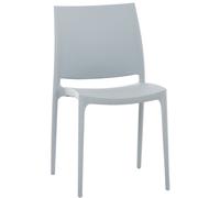 CLP Sedia Giardino Maya Impilabile In Polipropilene I Sedia Bistrot Bar Idrorepellente Resistente Ai Raggi UV I Sedia Outdoor Plast, Colore:grigio chiaro