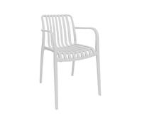SEDIA DA GIARDINO NIVES IN POLIPROPILENE BIANCO IMPILABILE 58X42X81 CM