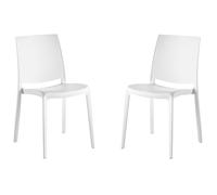 Sedia da giardino o cucina in polipropilene impilabile - Set 2 FEBE Bianco