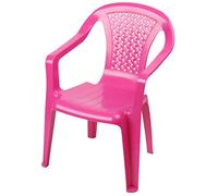 Sedia da Giardino per Bambini in Plastica - Rosa, Robusta e Impilabile - Monoblocco per Gioco