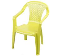 Sedia da Giardino per Bambini in Plastica - Verde Lime - Robusta e Impilabile - Monoblocco da Gioco