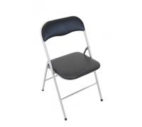 Sedia da Giardino Pieghevole Slim 44x45x79 h cm in Acciaio Nera Opaca