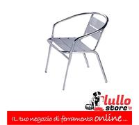 Sedia da Giardino Poltrona Esterno Alluminio 50x56x74h Bar Club GIARDINI DEL RE