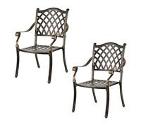 Sedia da Giardino Relaxdays, con braccioli, in Metallo, Vintage, HLP: 91 x 63 x 63 cm, Giardino e Balcone, Nero/Bronzo