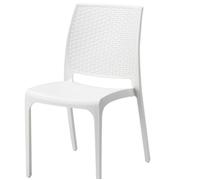 SEDIA DA GIARDINO RESINA BIANCA MOD CROSS PER BAR,LOCALI,PUB,ARREDO ESTERNO