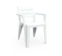 Sedia da giardino senza cuscino con braccioli Julie bianco Bianco