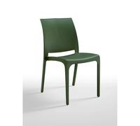 Sedia da giardino senza cuscino Volga in polipropilene verde opaco Verde