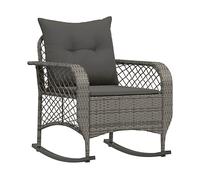 vidaXL Sedia a Dondolo da Giardino con Cuscini in Polyrattan Grigio, Sedia a Dondolo da Esterno, Sedia a Dondolo per mobili da Esterno, Sedia a Dondolo per Prato all'aperto