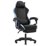 Mars Gaming MGC-X, Sedia Gaming Ergonomica, Tessuto Traspirante, Schienale Reclinabile e Altezza Regolabile, Braccioli Dinamici, Cuscino Cervicale e Lombare, Sedia Poggiapiedi Estensibile, Blu