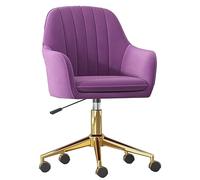 Sedia da gioco ergonomica in velluto felpato, sedia da scrivania per casa, camera da letto e ufficio, elegante poltrona viola per computer per il massimo comfort e supporto