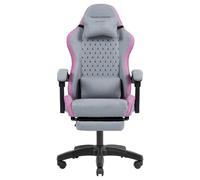Mars Gaming MGC-X, Sedia Gaming Ergonomica, Tessuto Traspirante, Schienale Reclinabile e Altezza Regolabile, Braccioli Dinamici, Cuscino Cervicale e Lombare, Sedia Poggiapiedi Estensibile, Rosa