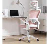 Sedia da gioco ergonomica professionale per ufficio con poggiatesta regolabile in 3D, comoda sedia in rete per studio, lavoro e vita dirigenziale, rosa, supporto lombare dinamico girevole e