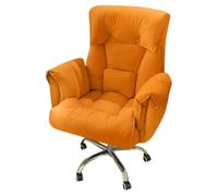 Sedia da gioco Lazy Sofa con schienale sagomato, reclinabile a 3 livelli, funzione dondolo e ruote silenziose, comoda sedia da scrivania for casa, ufficio(Orange)