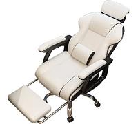 Sedia da gioco, sedia da ufficio per computer con poggiapiedi, schienale alto in similpelle, supporto lombare girevole regolabile, stile racing, sedie per giocatori di e-sport