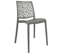 Marvin Sedia Da Interno Esterno Stone In Polipropilene Giardino Impilabile Di Design Sedie Moderne Per Cucina Terrazzo Bar (4, Tortora)