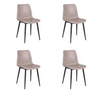 Sedia Da Interno In Ecopelle Beige Vintage Senza Braccioli Kyra Bizzotto x4