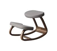 Sedia da meditazione for ufficio, cuscino in lino e legno, sedia ergonomica for inginocchiarsi in ufficio, struttura in legno, trattamento for il mal di schiena(Style 2)