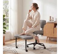 Sedia Da Meditazione, Sedia Da Ufficio Con Gambe Incrociate Per ADHD E Ruote, Altezza E Angolazione Regolabili Con Supporto Lombare Per Lavoratori D'ufficio Sedentari, Adulti Irrequieti, Yoga
