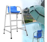 Sedia da osservatore per esterni con sedile rimovibile, gancio e foro per ombrellone, per piscina, spiaggia e campo da tennis
