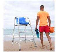 Sedia da osservazione in acciaio inox con foro per ombrellone per bagnini, parchi acquatici, piscine e monitoraggio della sicurezza della spiaggia