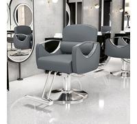 Sedia da parrucchiere con seduta regolabile per saloni di bellezza e barbieri, design confortevole ed elegante, color crema