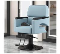 Sedia da Parrucchiere Girevole A 360° Altezza Regolabile 10Cm Poltrona da Parrucchiere con Pompa Idraulica capacità 200 kg Sedia da Barbiere con Poggiapiedi,Blu,A