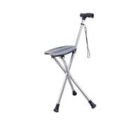 Sedia da passeggio regolabile, pieghevole, antiscivolo, per alpinismo degli anziani, con cuscinetti spessi, per attività all'aperto, bastone da trekking con sedile pieghevole