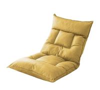 Sedia Da Pavimento Con Schienale Seduta Portatile Da Terra Per Adulti Con 42 Posizioni Regolabili Sedia Da Pavimento Gaming Con Tasca Laterale Per Il Soggiorno(Yellow)