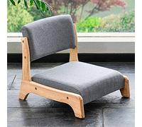 Sedia da pavimento giapponese in legno massello sedia bassa con cuscino in schiuma ad alta elasticità confortevole schienale sedile per soggiorno
