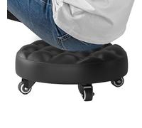 Sedia da pavimento per adulti - Sgabello basso con ruote | Sgabello a rotelle in pelle PU, altezza bassa con 4 ruote, sedia da pavimento versatile, sgabello da officina per la pulizia della casa