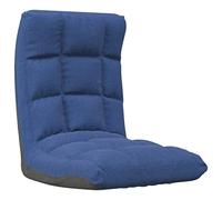 Sedia da pavimento pieghevole blu con rivestimento in tessuto, imbottita e regolabile, sedia ergonomica da pavimento per soggiorno, gaming, yoga, lettura, salvaspazio e portatile