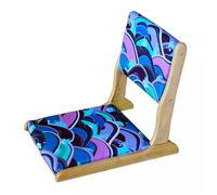 Sedia da pavimento pieghevole con supporto per la schiena, sedia da meditazione portatile senza gambe con cuscino per soggiorno, camera da letto e balcone