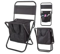 Sedia da pesca pieghevole turistica con sacchetto di raffreddamento termo e nero