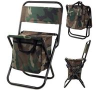Sedia da pesca turistica pic nic con borsa mimetica per accessori pieghevole