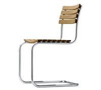 Sedia da Pranzo A Sbalzo Thonet S 40 in Acciaio inossidabile/Iroko