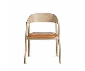 Sedia da Pranzo Andersen Furniture AC2 in Rovere Pigmentato Bianco/cognac