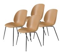 Sedia da Pranzo Beetle Base Conica/Opaco Nero/ Ambra Marrone 4 Pz.