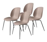 Sedia da Pranzo Beetle Base Conica/Opaco Nero/ Rosa Rosa 4 Pz.