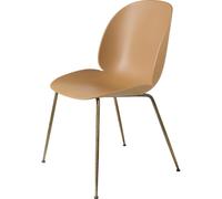 Sedia da Pranzo Beetle Base Conica Ottone anticato/Marrone Ambra